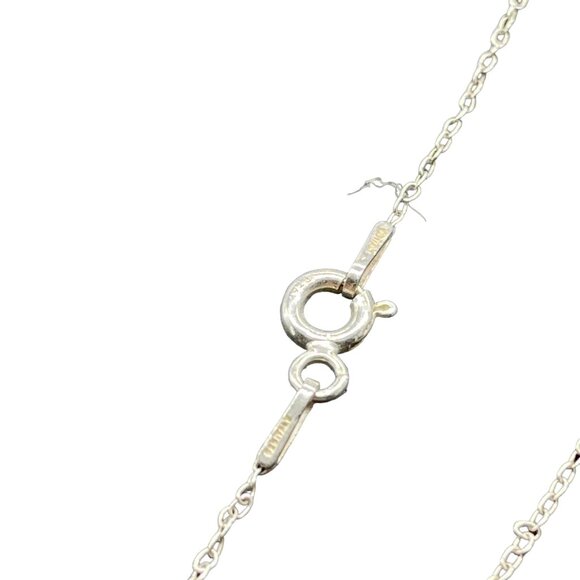 925 Sterling Silver Open Work Dancer Pendant Chain Necklace Minimalist Elegant - Picture 6 of 7